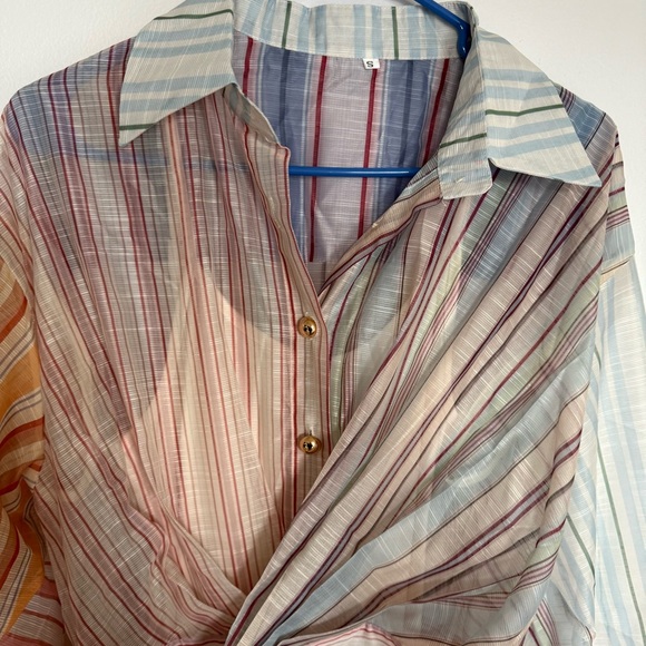 Striped Multicolor Maxi Dress « Zimmerman » style. - Picture 3 of 8